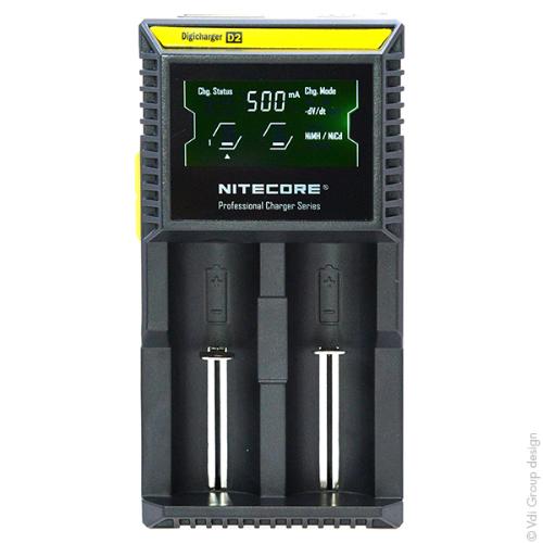 Chargeur Li-ion/Lifepo4/NiMH NITECORE D2 pour 2 accus 18650/18350/16340/ 26650/14500... - Chargeur de pile | AllBatteries Chargeur Li-ion/Lifepo4/NiMH NITECORE D2 pour 2 accus 18650/18350/16340/ 26650/14500... - Chargeur de pile | AllBatteries