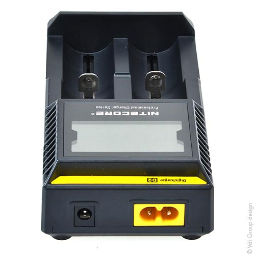 Chargeur Li-ion/Lifepo4/NiMH NITECORE D2 pour 2 accus 18650/18350/16340/ 26650/14500... - Chargeur de pile | AllBatteries