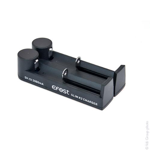 Chargeur Li-Ion EFEST K2 USB pour 2 accus 18650/18350/16340/26650/14500...  - Chargeur de pile | AllBatteries