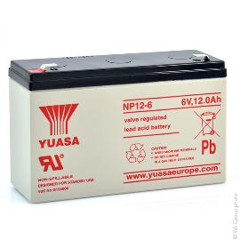 Yuasa NP12-6 - Batterie Au Plomb Étanché 6V 12Ah Faston 6,3 Mm - Fiable Pour UPS, Alarmes, Télécom, Photovoltaïque Et Applications Industrielles (Import Allemagne)